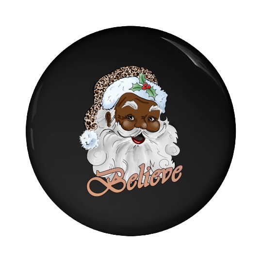 Black Santa, Merry Christmas Pin Buttons