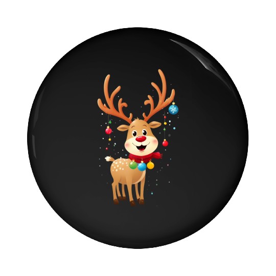 Christmas Cute Reindeer Pin Buttons