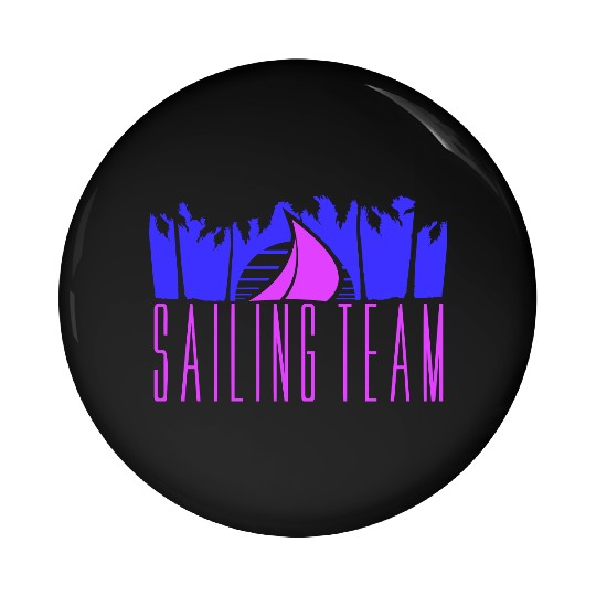 Sailing Team Ship Sun Palm Trees Sunset Sunrise Pin Buttons