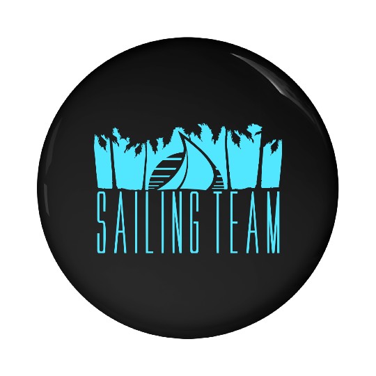 Sailing Team Ship Sun Palm Trees Sunset Sunrise Pin Buttons