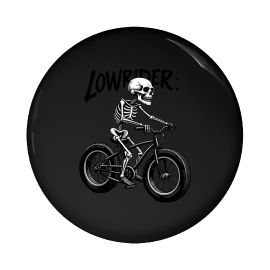 Lowrider Skeleton Art Pin Buttons
