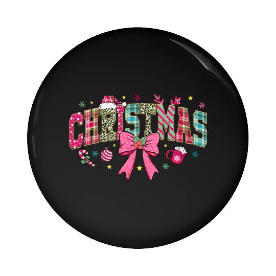 Pink Christmas, Christmas Vintage Pin Buttons