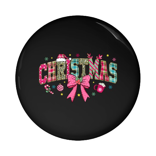 Pink Christmas, Christmas Vintage Pin Buttons