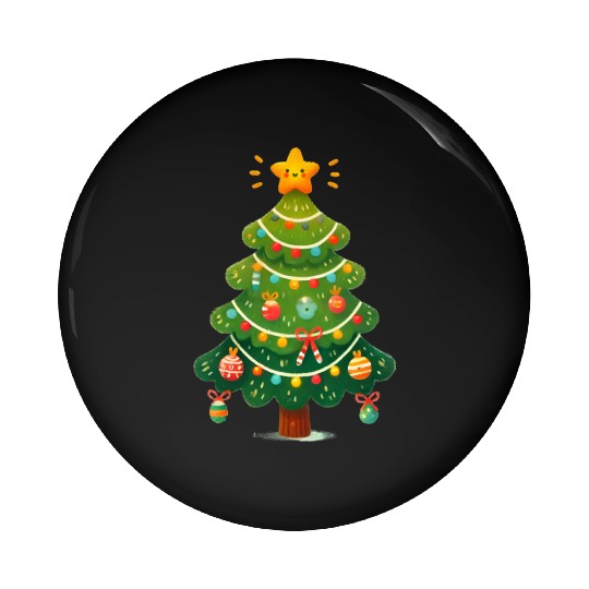 Tree Christmas, Merry Christmas Pin Buttons
