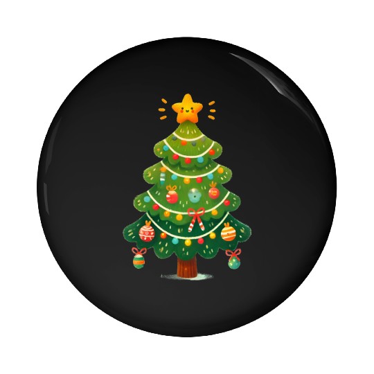 Tree Christmas, Merry Christmas Pin Buttons
