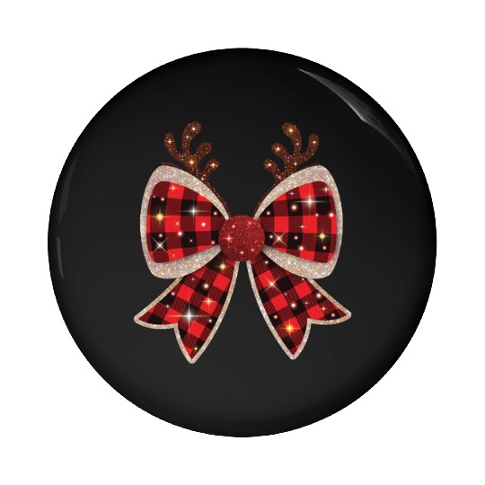 Christmas Coquette Bow, Merry Christmas Pin Buttons