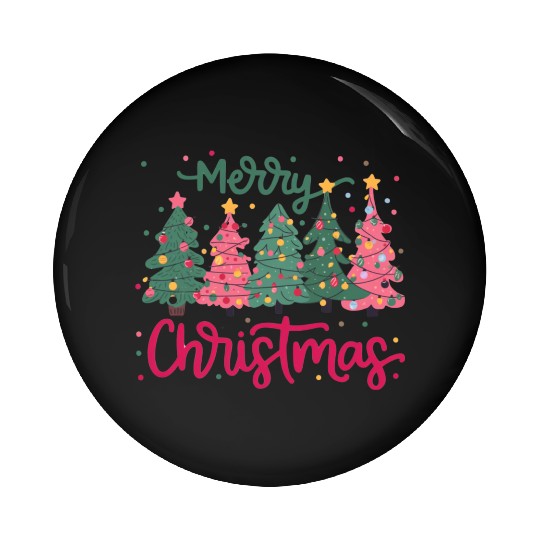 Merry Christmas, Christmas Tree Pin Buttons