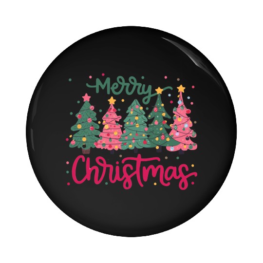 Merry Christmas, Christmas Tree Pin Buttons