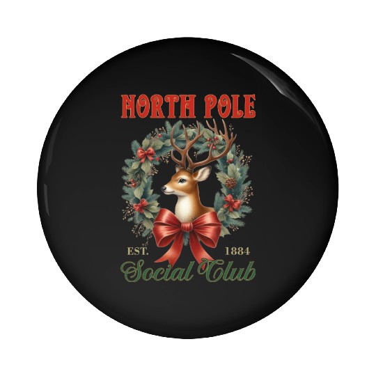 North Pole Soociial Clubb Pin Buttons