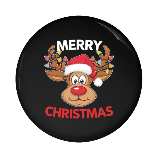 Merry Christmas Reindeer Men Women Family Matching Pin Buttons