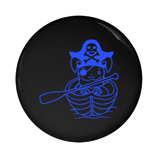 Rabbit Pirate Paddle Bunny Buccaneer Rowboat Comic Pin Buttons