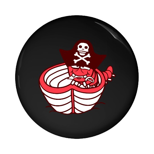 Funny Worm Caterpillar Pirate Sweet Paddle Rowing Pin Buttons