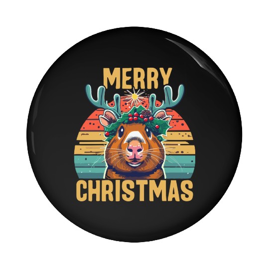 Funny Guinea Pig Christmas Pin Buttons