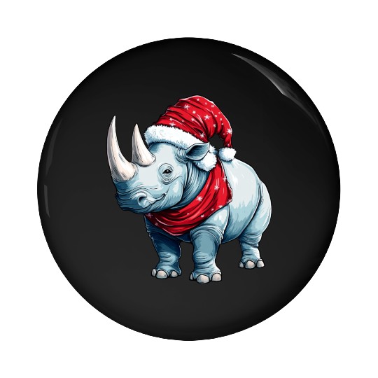 Rhinos Christmas Pin Buttons