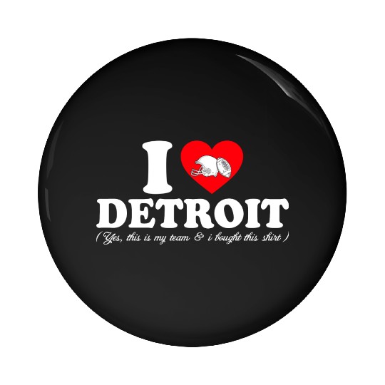 Groovy I Love Detroit Pin Buttons