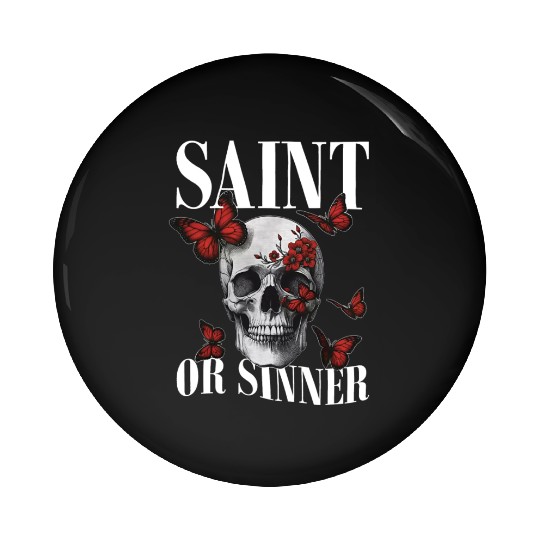 Cool Butterfly Skull Pin Buttons