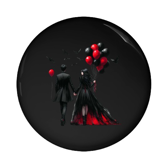 Black Gnomes Valentines Day Pin Buttons