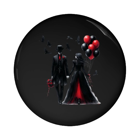 Black Gnomes Valentines Day Pin Buttons