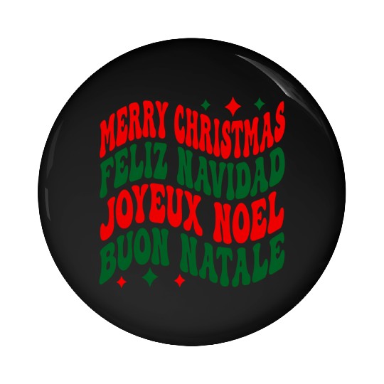 Merry christmas feliz navidad joyeux noel Pin Buttons