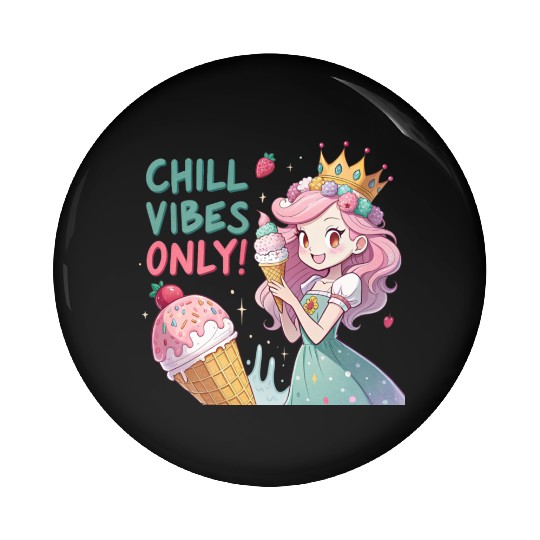 Kawaii Ice Cream Queen: Sweet Summer Vibes D83C DF66 Pin Buttons
