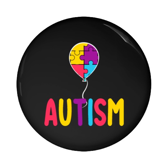 Autism Awareness Balloon - Spread Love and Support Pin Buttons
