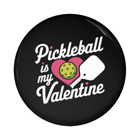 Valentines Day Pickleball Paddle Ball Heart Cute Pin Buttons