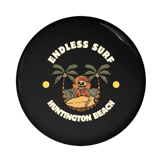 Huntington Beach Endless Surf Pin Buttons