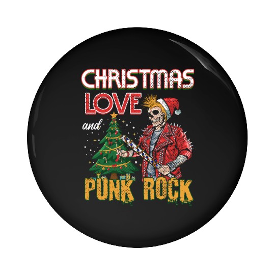 Rocky Christmas: Santa Claus Concert In Punk Rock Pin Buttons