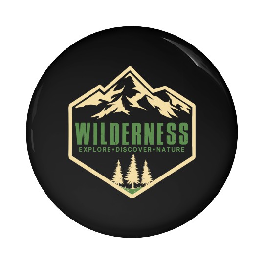 Wilderness Artwork simple design mountain days Pin Buttons