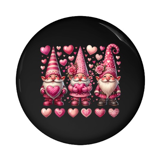 Valentines Gnomes Pin Buttons