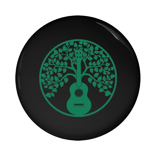 ukulele tree mandala green Pin Buttons