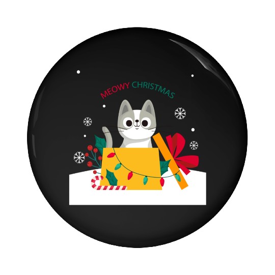 Meowy Christmas Surprise! Pin Buttons
