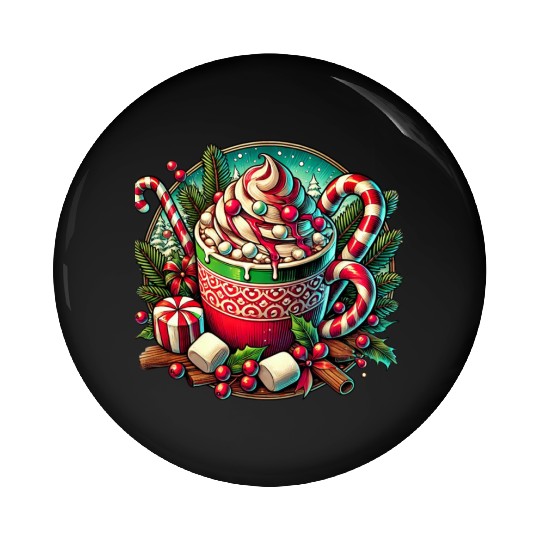 Festive Hot Cocoa Christmas Delight Pin Buttons
