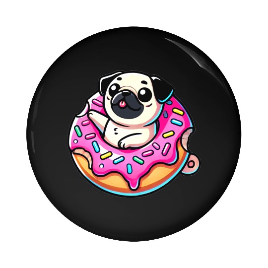 Pugonut Dog Donut Food Lover Pet Pug Puppies Pin Buttons