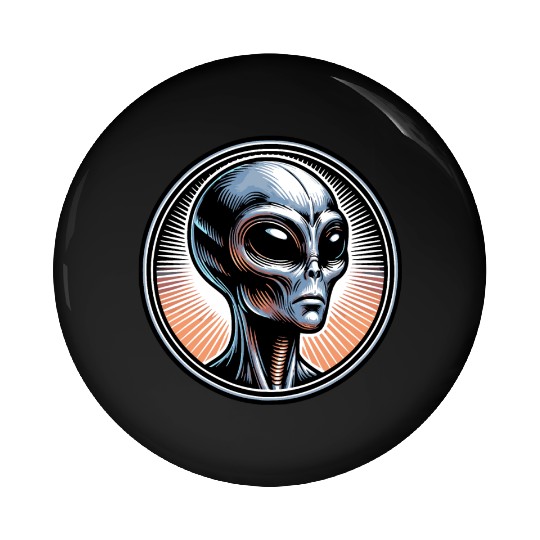 Grey Alien Pin Buttons