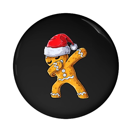 Dabbing Gingerbread Santa Christmas Xmas Cookie Pin Buttons
