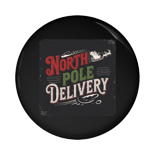 North Pole Express Vintage Style Retro Christmas Pin Buttons
