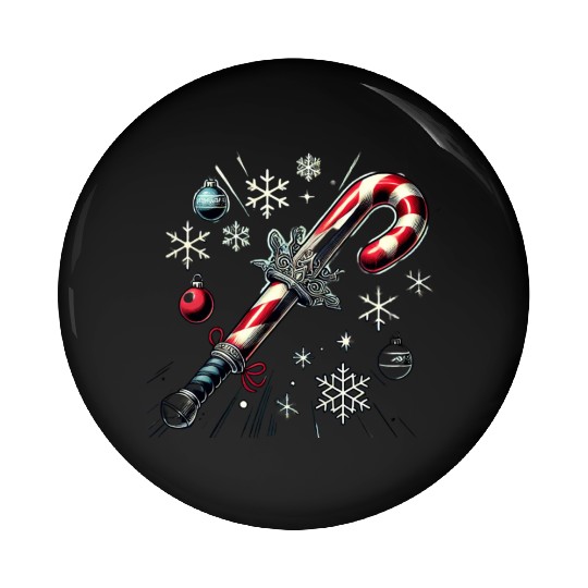 Candy Cane Swordfight: Christmas Battle & Cheer Pin Buttons