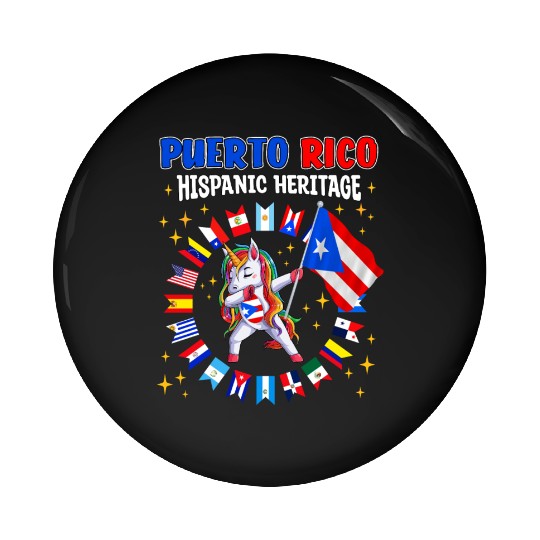 Hispanic Heritage Month Puerto Rico Kids Pin Buttons