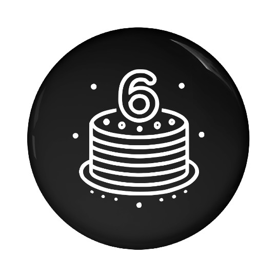 Children 6th Birthday cake Kid Vector path19 Pin Buttons