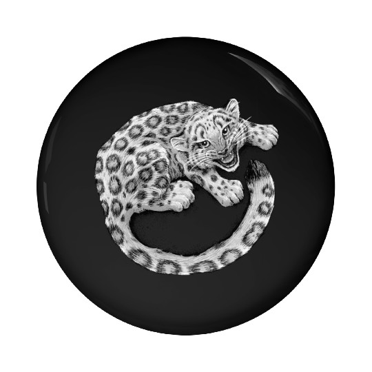 Snow Leopard Cub Pin Buttons