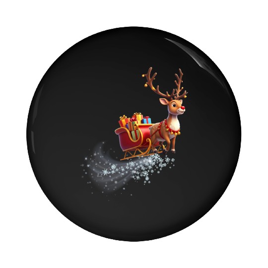 Flying Reindeer Pin Buttons