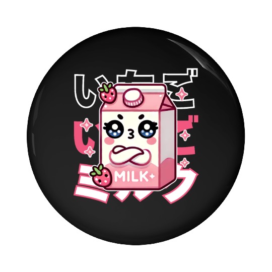 Touchy Strawberry Milk Hug Pin Buttons