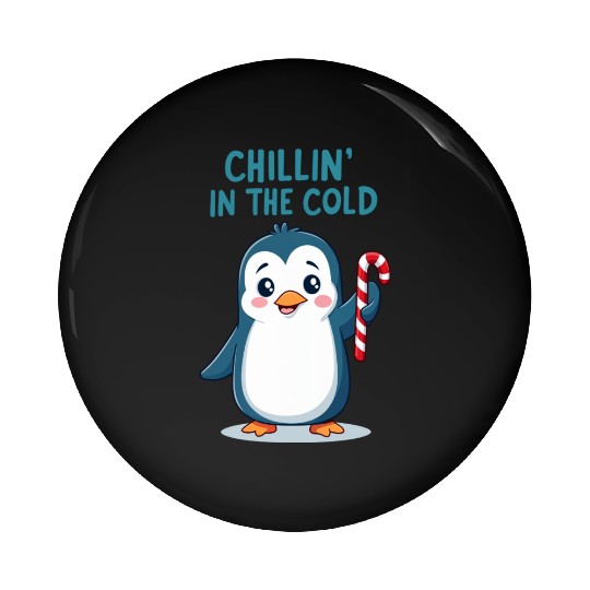 Chillin' Penguin Winter Fun Pin Buttons