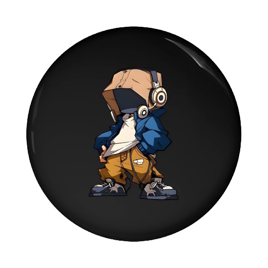 Cyberpunk Robot Pin Buttons