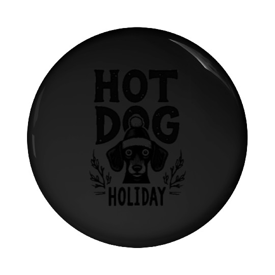 Hot Dog Holiday Festive Dachshund Design Pin Buttons