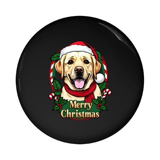 Festive Labrador Christmas Design Pin Buttons