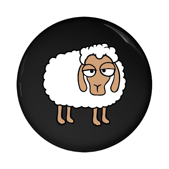 Sheep Tired Bored Look Little Sweet Lamb Bad Mood Pin Buttons