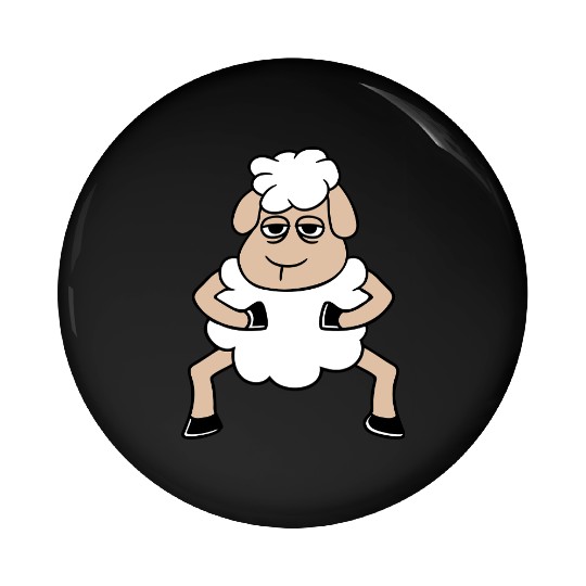 Sheep Tired Bored Look Standing Cute Cool Cartoon Pin Buttons