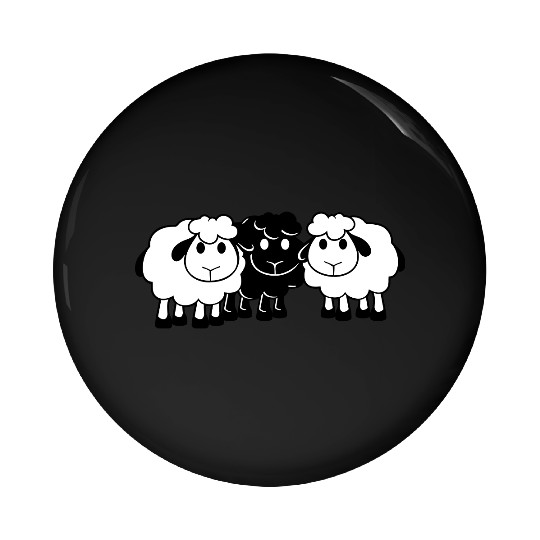 Black Sheep 3 Small Friends Team Crew Sheep Cute Pin Buttons